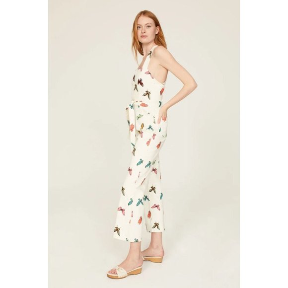 Rent the runway sz 12 Rachel Antonoff clem butterfly pattern jumpsuit rainbow - Picture 3 of 12